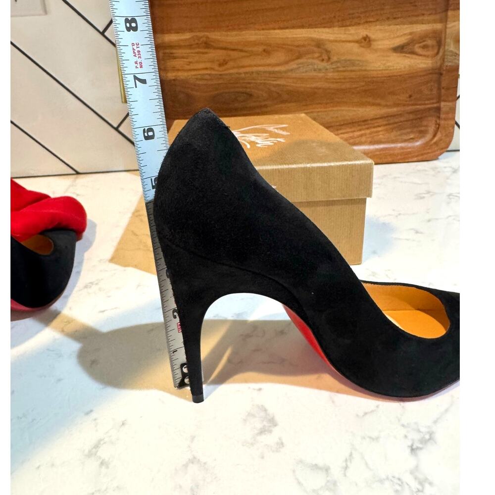 Christian Louboutin Alminette black suede 100MM pointed-toe pump size 38W2 - Picture 10 of 15